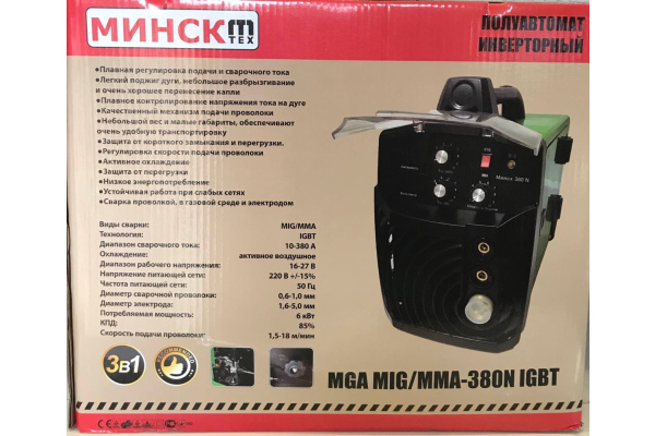 Фото 11 - Полуавтомат инверторный сварочный Минск МGA MIG/MMA-380N IGBT (3 в 1, 380 Ампер)