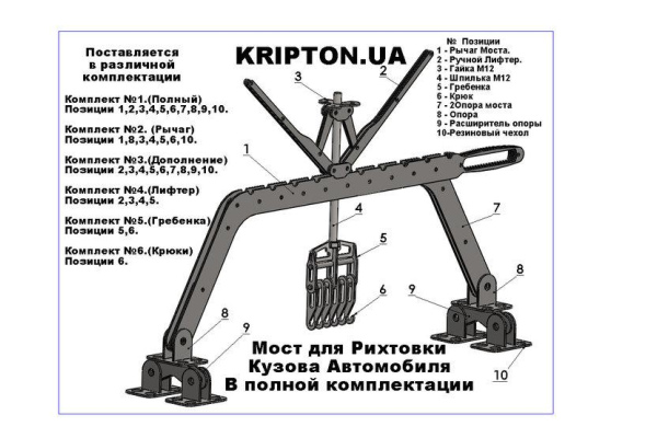 Фото 2 - Мост для рихтовки кузова автомобиля споттером (Комплект №1)